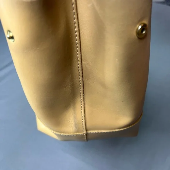 J.Crew Natural Leather Tote Bag Brown Patina Well Loved - Picture 4 of 13